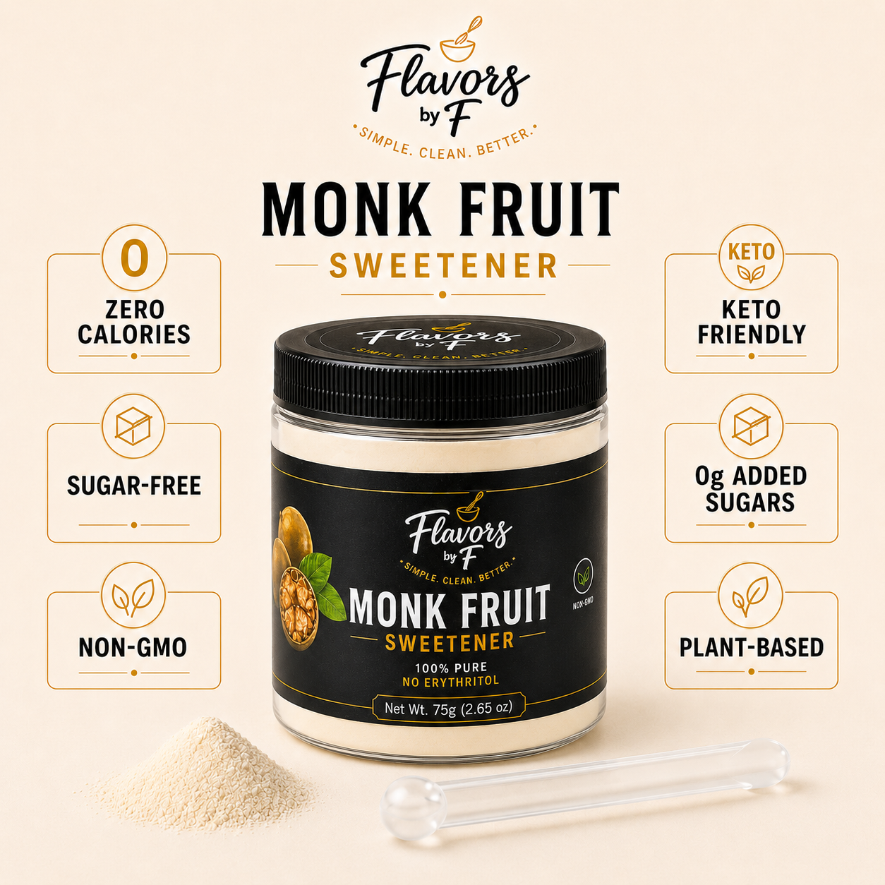 Monk Fruit Sweetener – 75g Jar