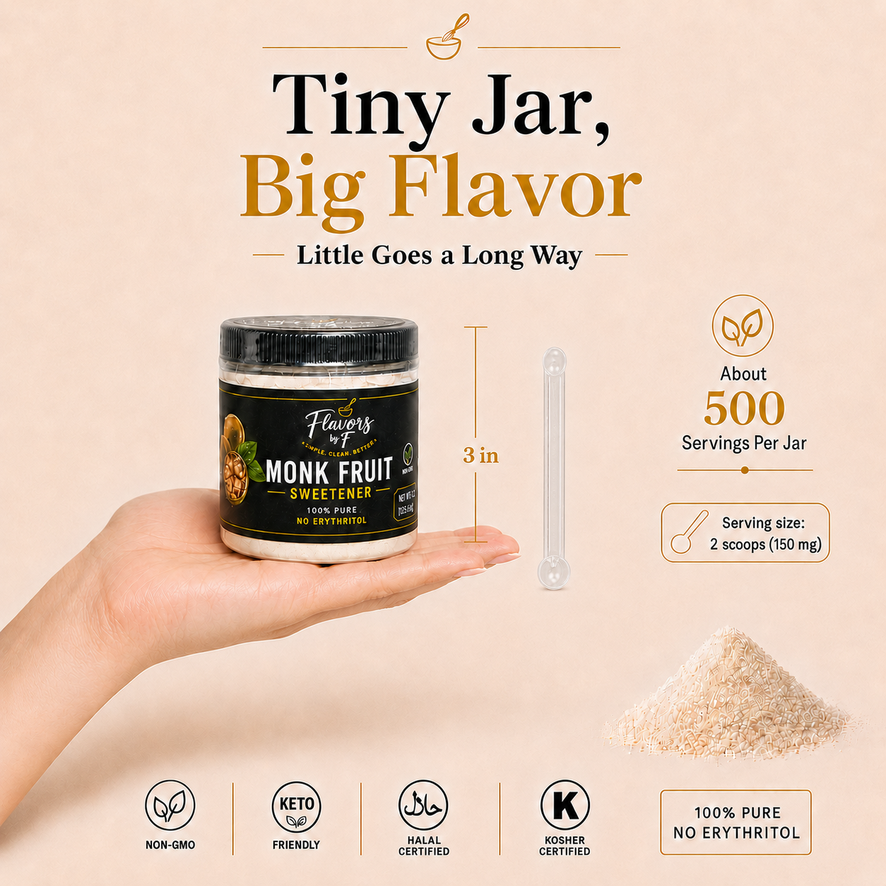 Monk Fruit Sweetener – 75g Jar